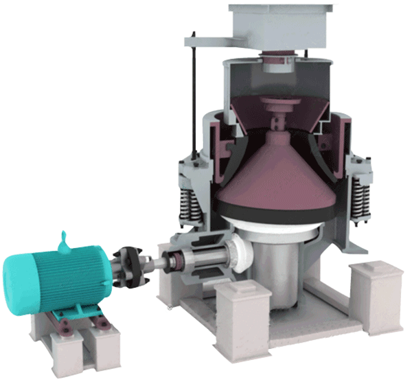 圓錐式破碎機(jī)工作原理動(dòng)畫(huà)演示圖